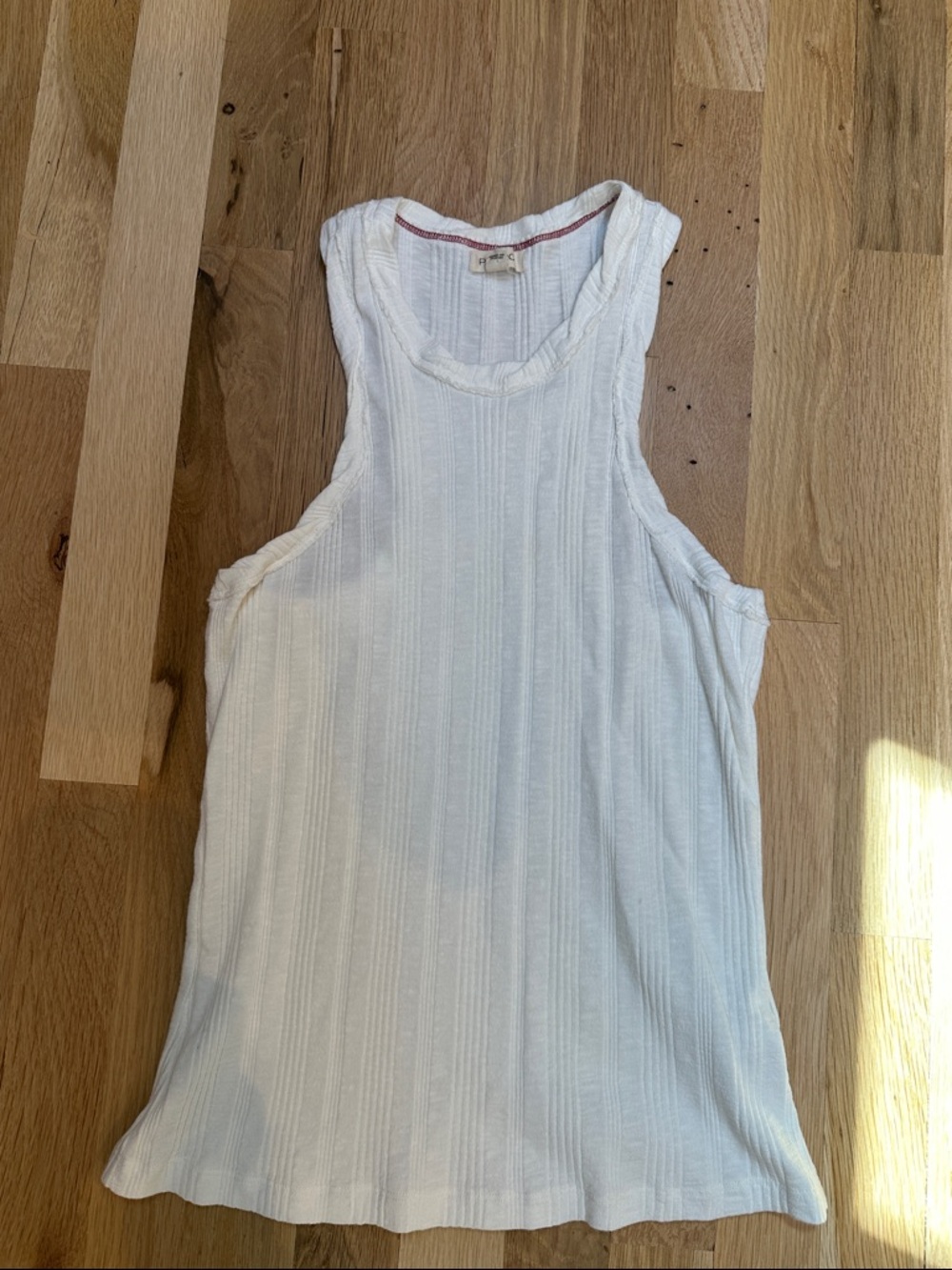 Pilcro White Ribbed Crewneck Tank